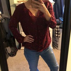 Loose, floral, long sleeve shirt
